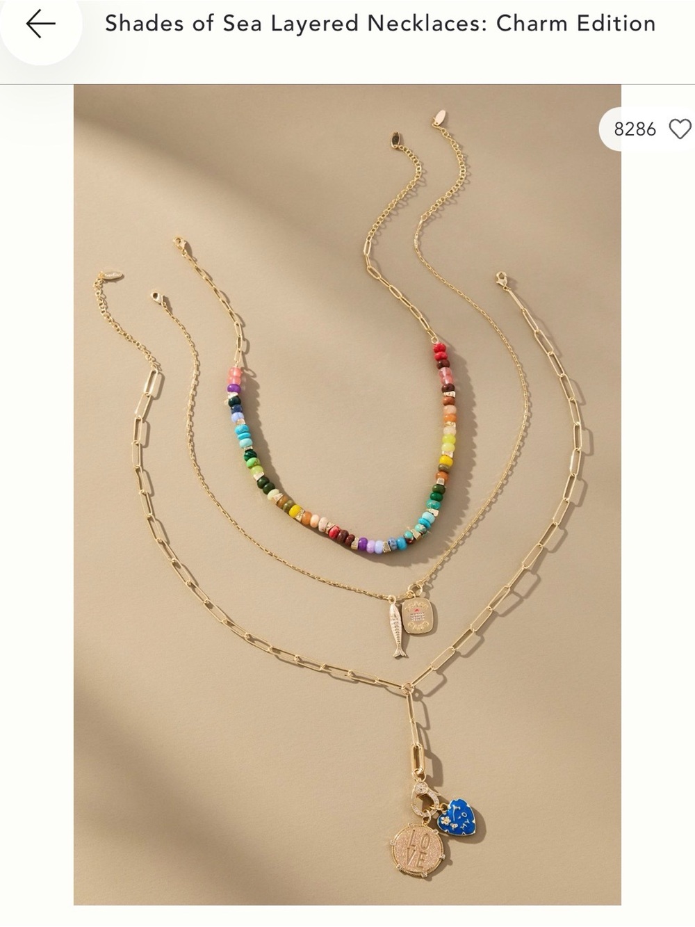 Anthropologie 
Shades of Sea Layered Necklaces:
Charm Edition